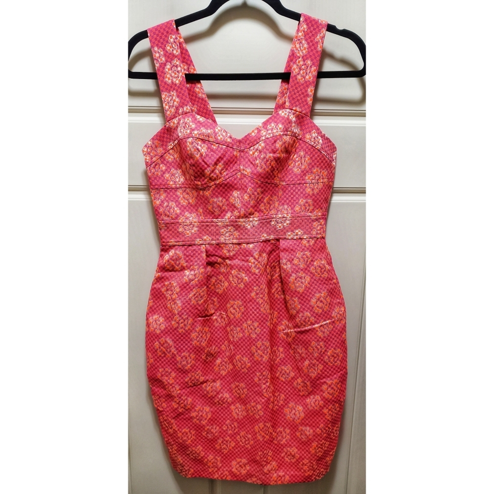 French Connection Checkered Pink Floral Dress